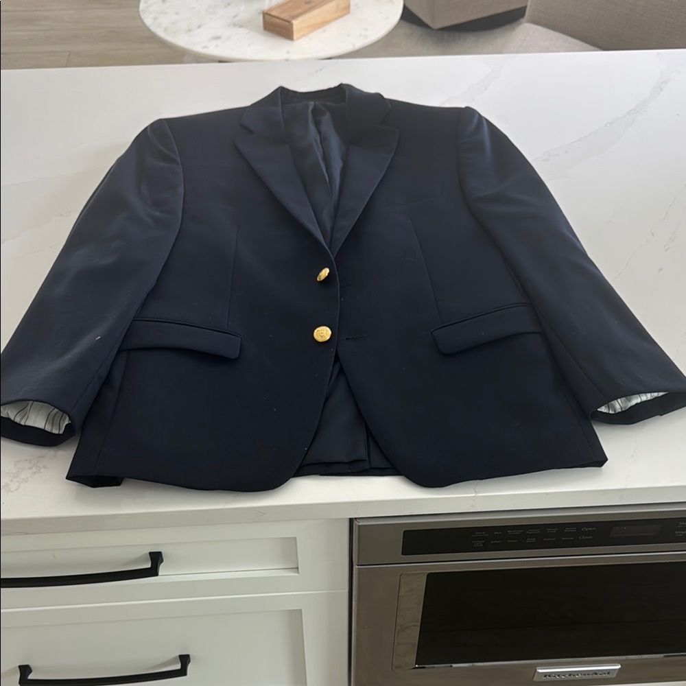 Polo by Ralph Lauren Blue and Gold Sport Coat with Notched Lapels